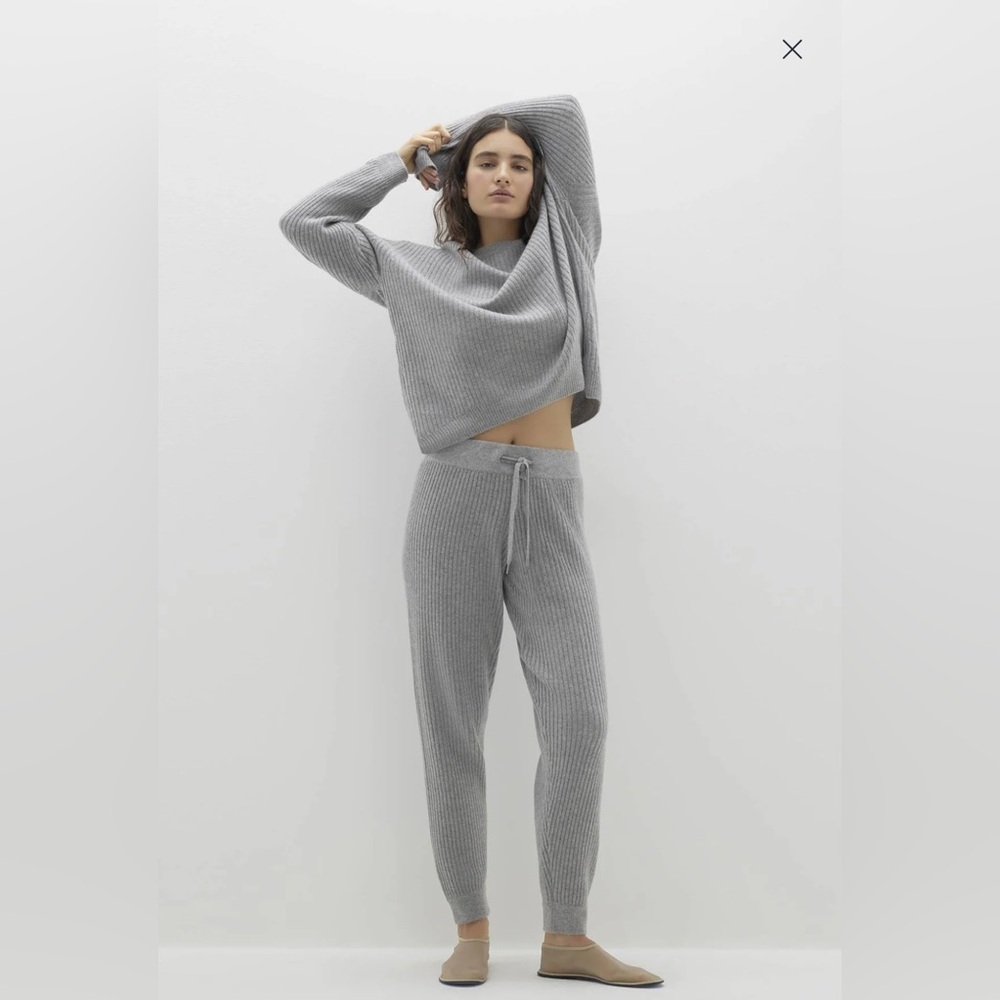 360Cashmere Gray Knit Sweater and Pants Set